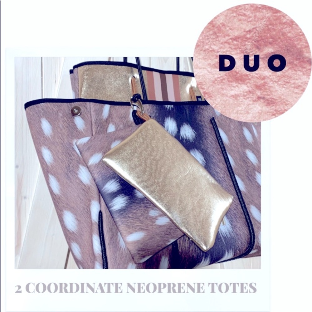 DUO set 2-in-1 neoprene tote coordinates ©AmberEmbers + Auburn Fawn bff mom gift